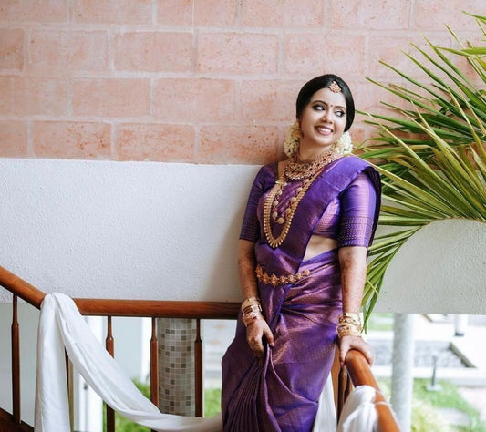 Women's Wedding Special Jacquard Saree ⭐⭐⭐⭐⭐(722 Reviews)